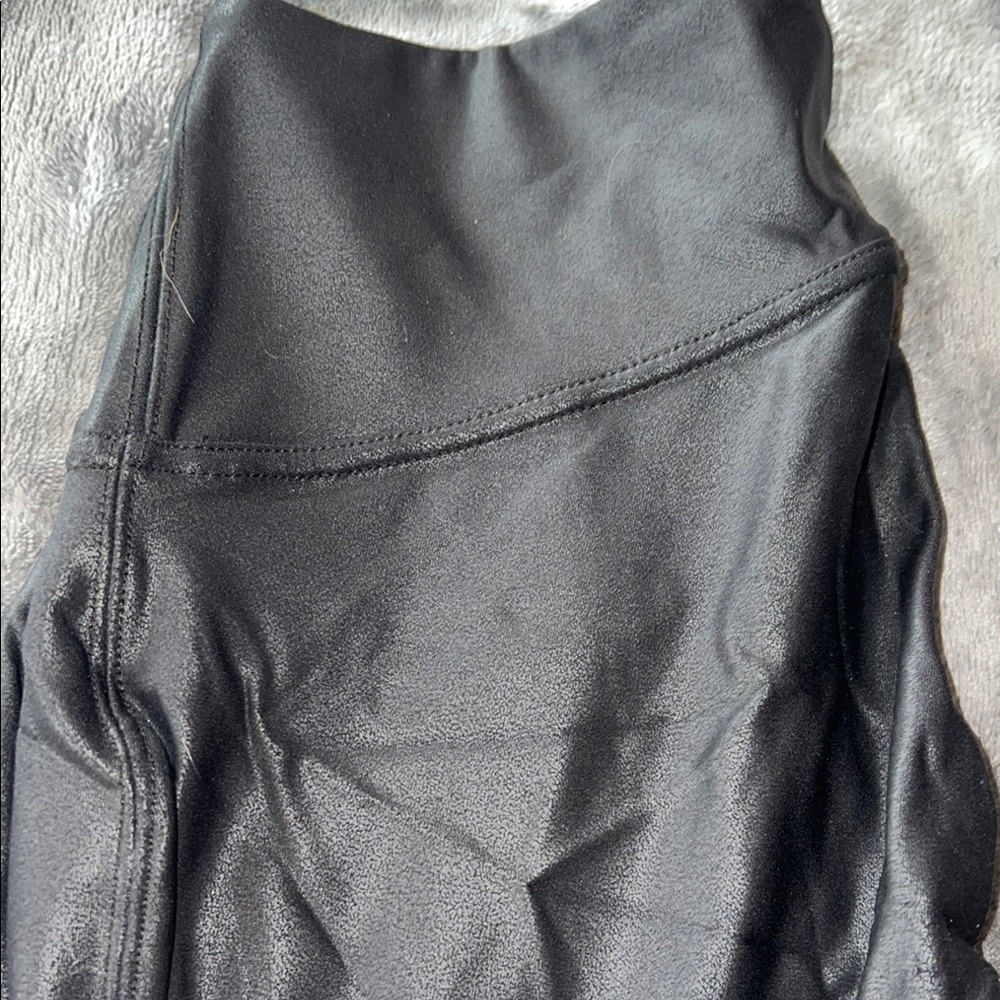 Black faux leather  Shiny Leggings